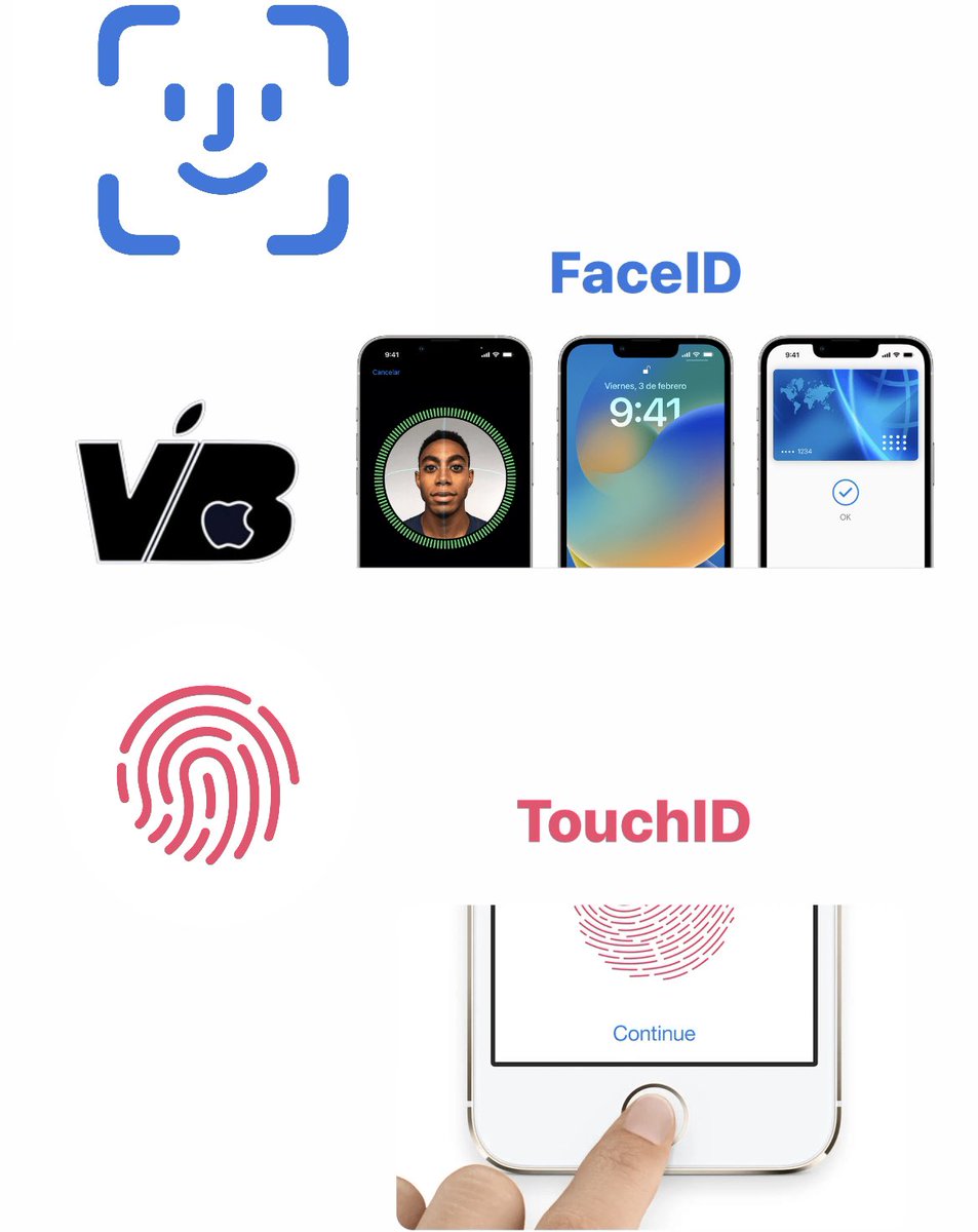 vbappleworld's tweet photo. Face ID or Touch ID, The two security and unlocking systems that Apple has throughout its ecosystem. A rivalry between users who prefer unlocking by eyes or by fingerprint. Which one do you prefer #apple #applegeek #applefan #appletech #apple2023 #applefaceid #touchid #faceid https://t.co/hqkdl3TETh