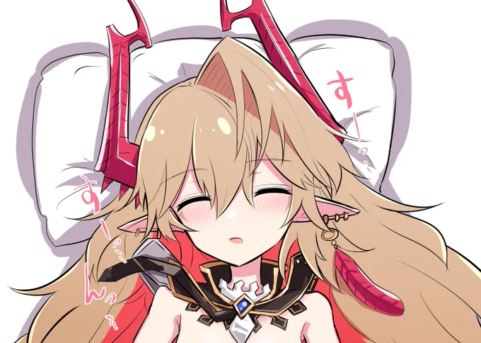 寝てるリュミオールにエッなことする絵/シャドバ をpixivにアップしました。(R18) NGワード:仰向けで寝るとき尻尾どうしてるの?