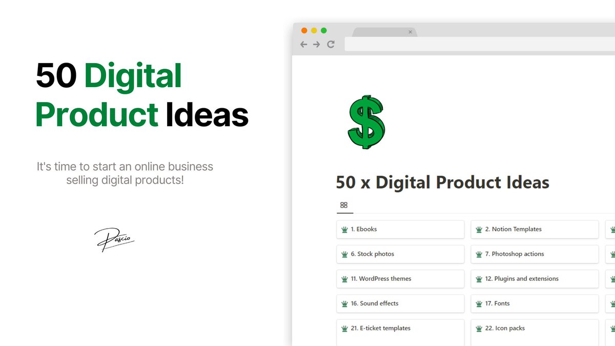 IAmPascio's tweet image. Digital products are the best way to make money online.

But 98.8% don't know how to get started.

That's why I created a list of 50 most profitable digital product ideas.

And for the next 24 hrs, it's FREE.

Retweet + Reply "👋" to receive it.

(Follow so I can DM you)