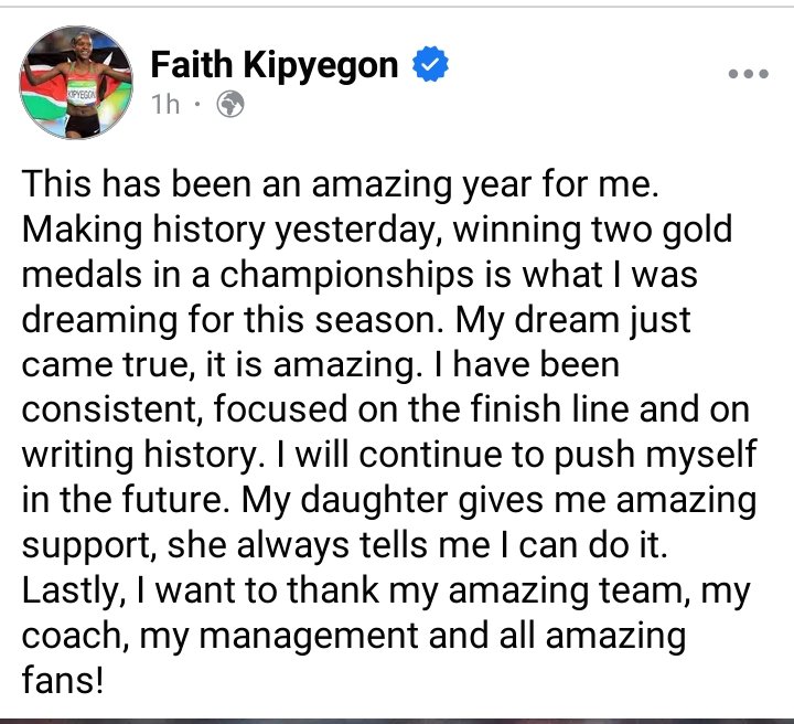 Any mistake in this Faith Kipyegon's statement?