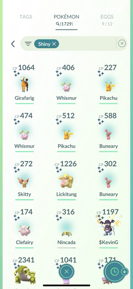 kevingray81's tweet photo. Good day yesterday 34 shiny 🔥let’s see what today brings #PokemonGO https://t.co/CMFHgz4Unv