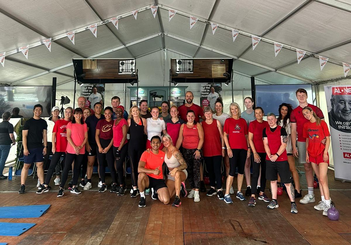 Thanks to Ivan Ray Fitness for a great session earlier today. Our Lobster Red Workout for @ALONE_IRELAND  was a huge success leaving everyone toned up and festival-ready ! 🦞 Thanks Tom Chadwick Jenny O'Leary for all your help and for taking part! #DalkeyLobsterFestival #dalkey