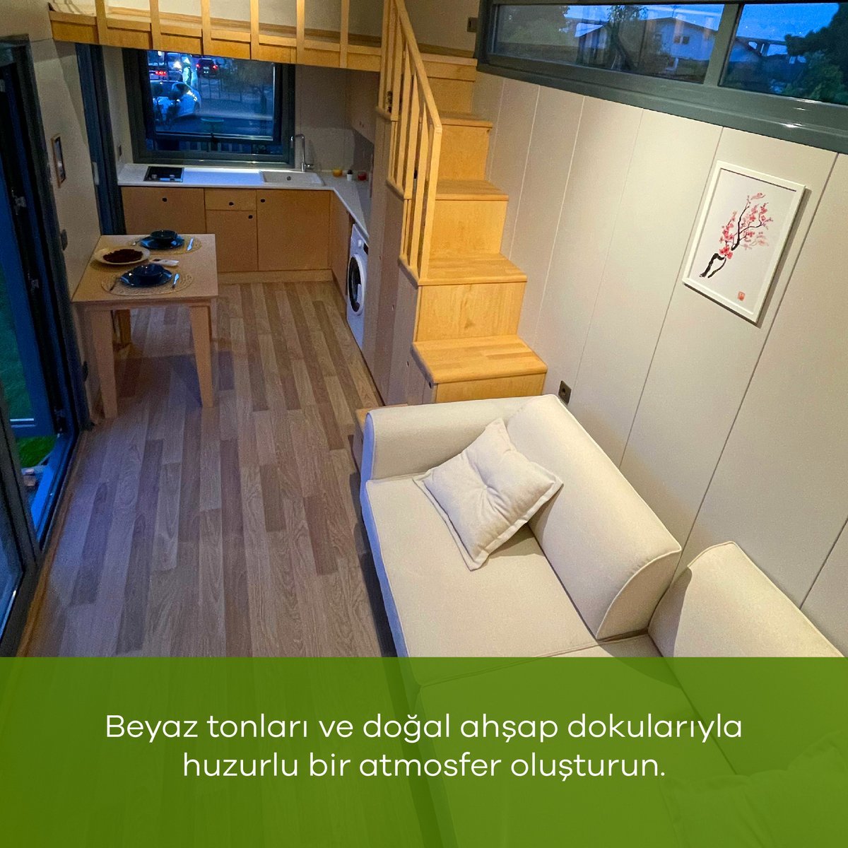AllinTiny's tweet photo. Doğanın dinginliğini evinize taşımaya ne dersiniz? 🤔
İskandinav minimalizmi ile ilham verici bir iç mekan yaratmanın zamanı geldi! 🤍
#AllinTiny #tinyhouse #küçükev #dekorasyon #minimalizm https://t.co/1KkyWZQ4QT