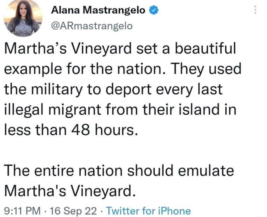 Deport every single #illegalalien just like #MarthasVineyard