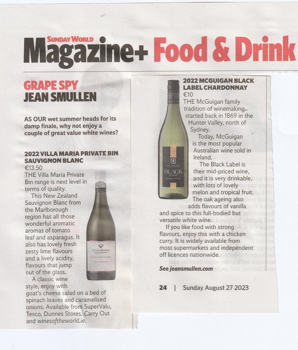 Grape Spy features refreshing whites for a damp weekend!