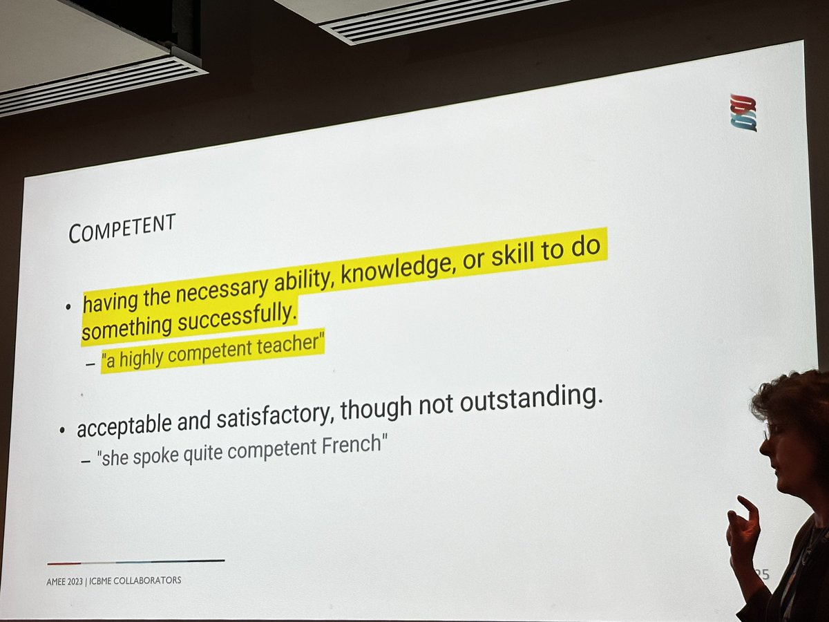 KerrinBegg's tweet photo. Concepts of #competence and #entrustment in #HPE shared at #AMEE2023 pre-conf workshop
“When clear about competence, it increases student confidence” &
“Entrustment=discernment + conscientiousness +truthfulness”
@AlisonWhelanMD
@AMEE_community https://t.co/pGLYq6JFSU