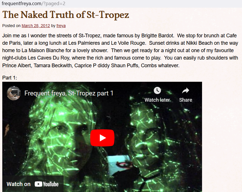 <a href="/zoesagan/">Zoé Sagan</a> <a href="/thalassa2008/">ange gabriel 📷</a> <a href="/LeoDiCaprio/">Leonardo DiCaprio</a> Freya Wissing, qui voyagait pas mal dans le Lolita Express, était souvent à Saint-Tropez. Elle aimait bien Les Caves Du Roy "où les riches et les célèbres viennent jouer. Vous pourrez facilement côtoyer Prince Albert, Tamara Beckwith, Caprice P diddy Shaun Puffs, Combs, etc".