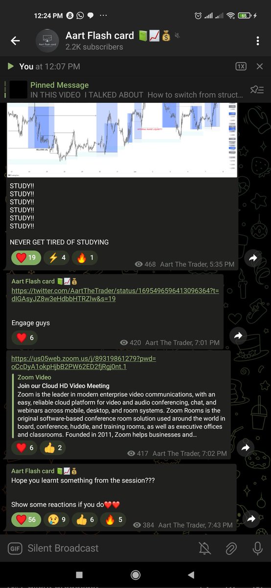 I studied for about 5hrs yesterday and after my studying I decided to hold a free session on my telegram channel..

During the session I talked about;

➾How best to indentify structure.

➾Why many traders do well in backtesting and never do well on live market.

➾All trades I