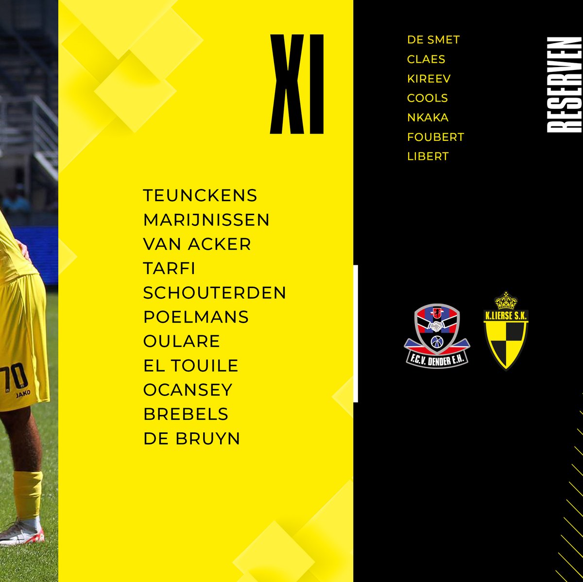 K_Lierse_SK's tweet photo. De opstelling voor #DENLIE https://t.co/5LRM8L8qoO