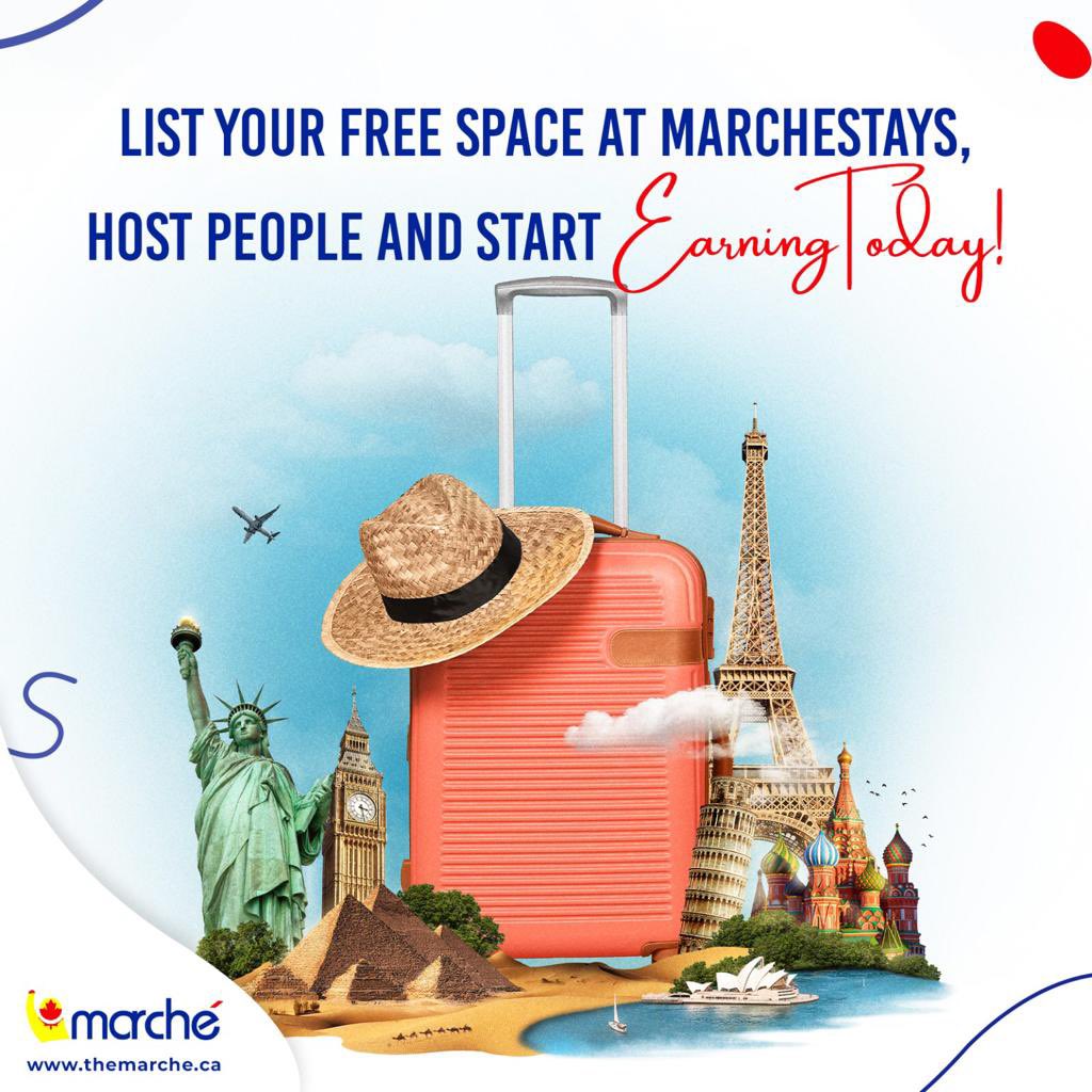 marche_the's tweet photo. Ready to turn that spare space into extra income? 🏡 

Join MarcheStays and become a host in the sharing economy. 
Share your unique space, host amazing guests, and watch your earnings soar. Start your hosting journey today!

#marchestays #earnmoney #canadahomes #listyourproperty https://t.co/dFBKnVwBSb