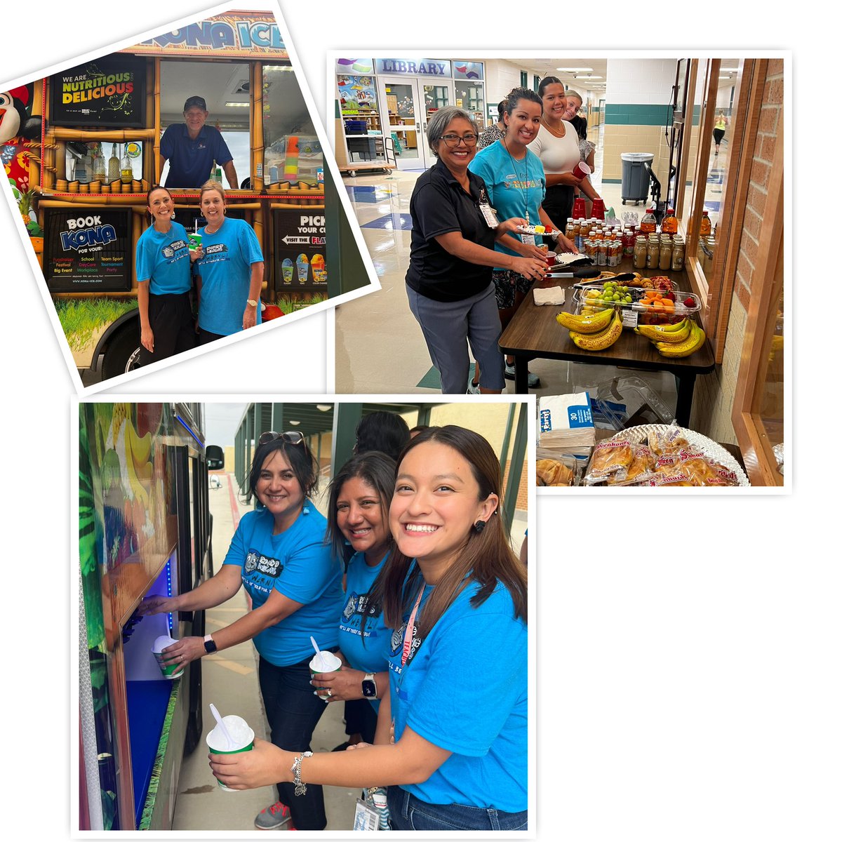 NISDWernli's tweet photo. Extra smiles brought to you by: Equitable, Pop Fizz Clink, Kona Ice, Wernli PTA, Prestige ER, and Ashley Pena-eXp Realty. Thank you for supporting our teachers! @lorimshaw @mrsfeldt5 #wellbethereforyou #RootEdWernli https://t.co/FmhKNkL7hA