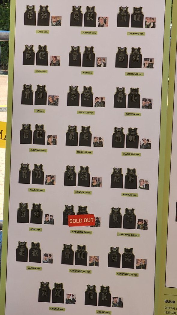 WTS SG SINGAPORE GO 🇸🇬 NCT NATION 2023 MD BASKETBALL UNIFORM + PHOTOCARD SET
✅ OTP EXCEPT LOCAL MAIL
✅ RELEASE IN OCT 2023

DEADLINE 29 AUG 2023

💚 $85 / Set
💚 +$20 FOR RANDOM LUCKY DRAW PHOTOCARD

WAYV U DREAM 127 DOJAEJUNG