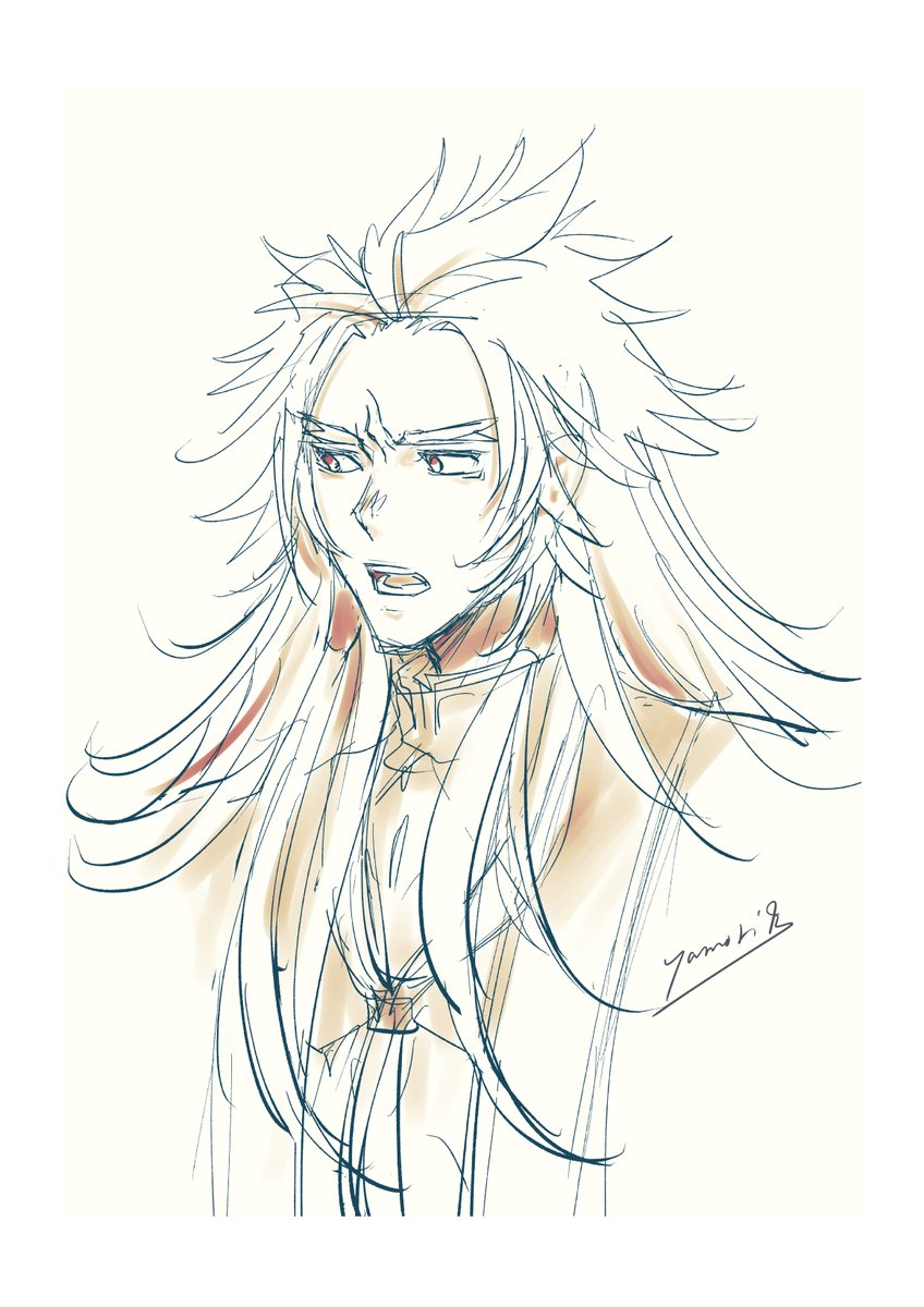 「描いたことがないキャラを描いてみたかった。炎王さん、多分、初描き? 」|家守純生のイラスト