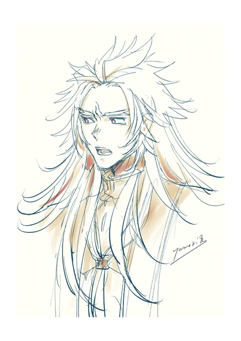 描いたことがないキャラを描いてみたかった。炎王さん、多分、初描き? 