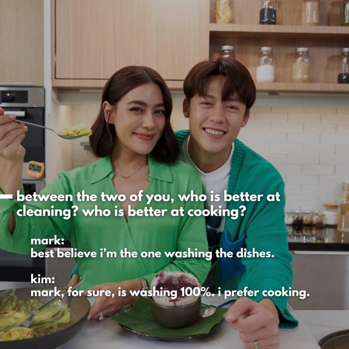 Prinfanclub's tweet photo. Under HBO GO, the name of the new Thai cooking series is MarkKim + Chef. The program stars the Thai celeb couple, Check out this exclusive interview with the couple on their new cooking series.⁠
#หมากคิม ⁠
Cr #LifestyleAsiaTH 
#MARKKIM #HBOGOTH #HBOGOASIA https://t.co/jpVWnfqXsv