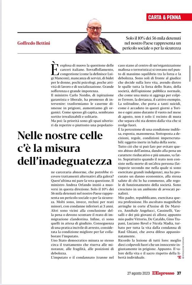 Care amiche, cari amici,

Vi segnalo il mio intervento pubblicato stamattina dall'Espresso.
Buona domenica