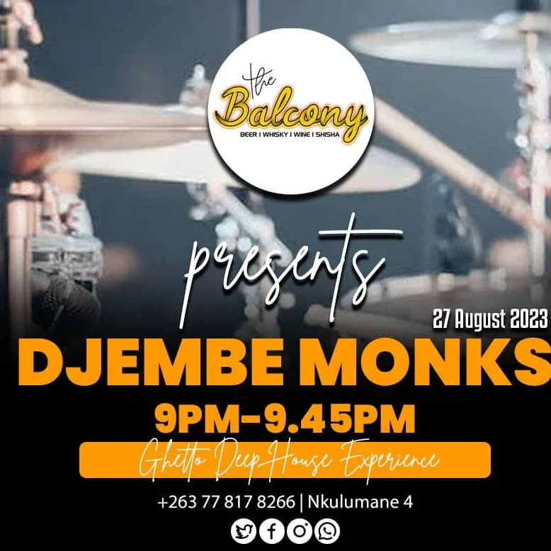 TheDjembeMonks's tweet photo. Sunday township jol, anyone?
The Balcony, KoMunetsi. Nkulumane 4!
#djembemonks #bantumigrant #djandlivedrums #bulawayo #nketa #nkulumane https://t.co/SIpbz2Ubqt