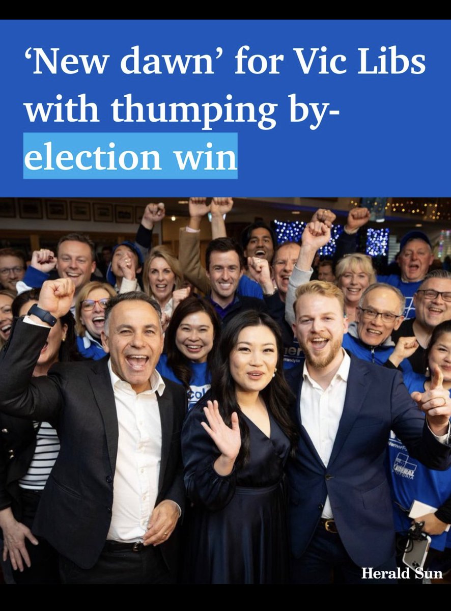 #warrandytevotes 
I don’t believe its changing any dynamics of state politics. The seat is already safe zone for Liberals.
It’s good that they have retained it.

Liberals at state level have weak and marginal leadership and if this continues, unfortunately glimmer hope at any