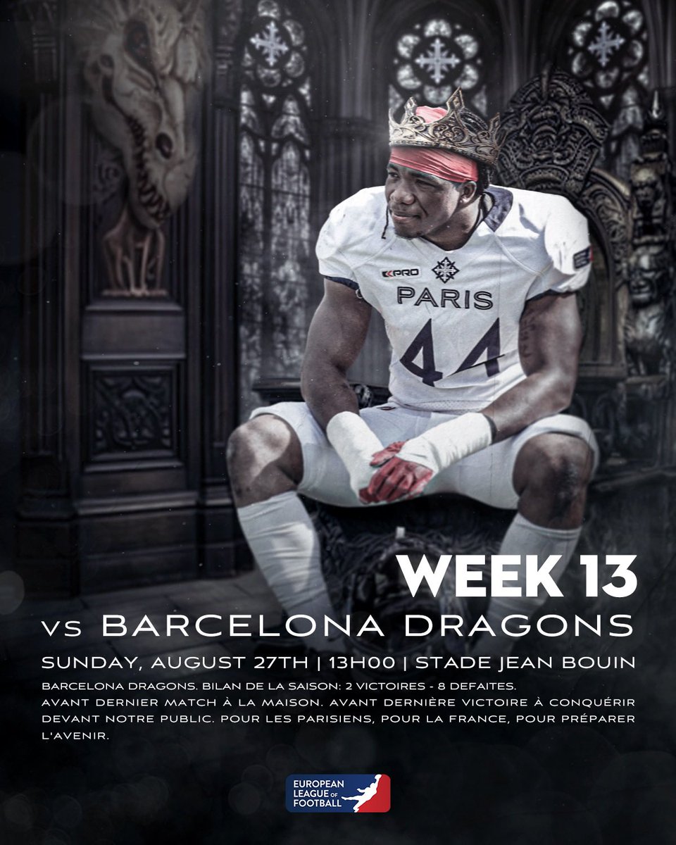 parismusketeers's tweet photo. 🇫🇷 Semaine 13 vs @Dragons_BCN 🤺

Avant dernier match à la maison. 

Coup d’envoi 13h.

Vous ne pouvez pas rater ça 🤝.

#touspourun https://t.co/1woxcMeeRh