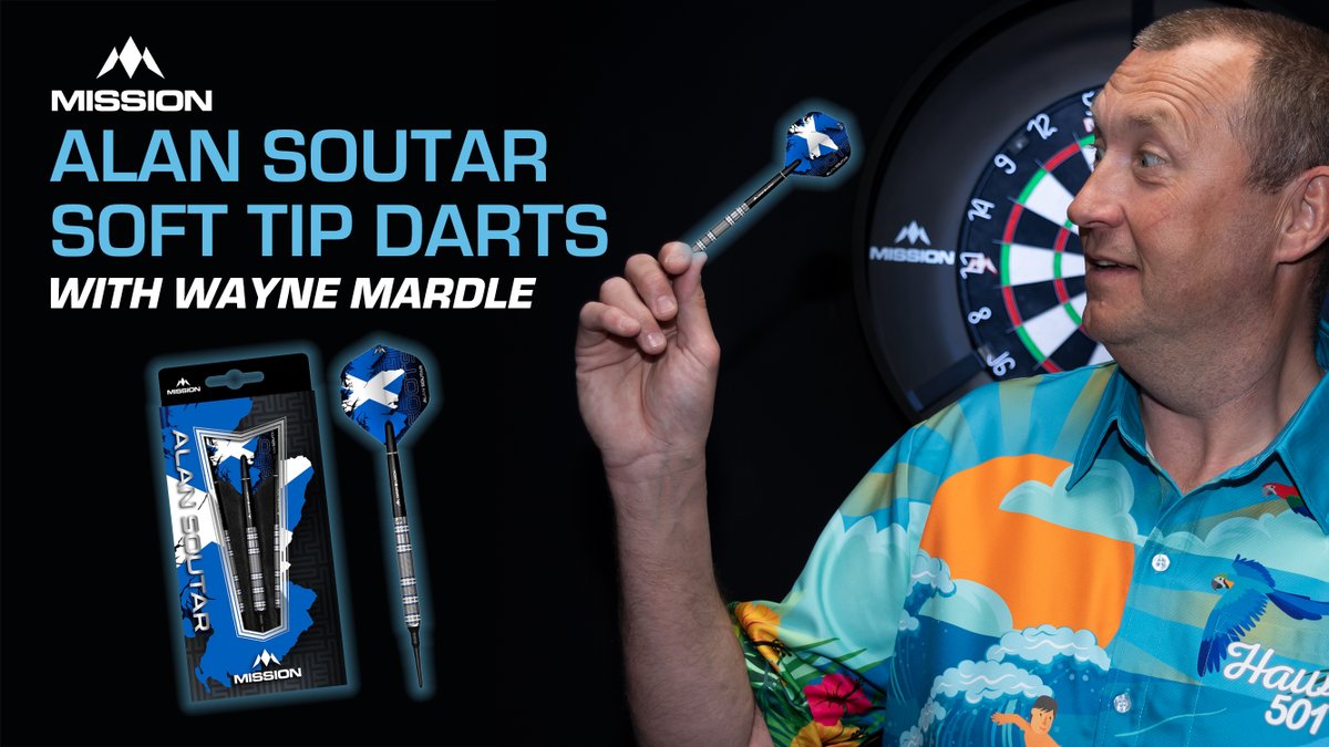 Wayne is back, looking at the Mission Alan Soutar Soft Tip Darts. @soots180 darts feature 90% Tungsten barrels and a set of flights that display the PDC Scottish star's heritage. Watch here ⬇️ youtube.com/watch?v=0-uwI1… Available from all good darts retailers 🎯 #ForTheWin