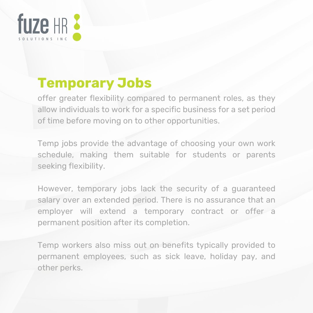 FuzehrUSA's tweet image. Exploring Career Paths: Permanent vs. Temporary Employment
When it comes to your career, choices matter.

Visit ow.ly/ZC3m50PxSj8 for the most recent job openings.

#CareerChoices #PermanentVsTemporary #ExploreYourPath #DecisionsMatter #CareerGrowth #Flexibility