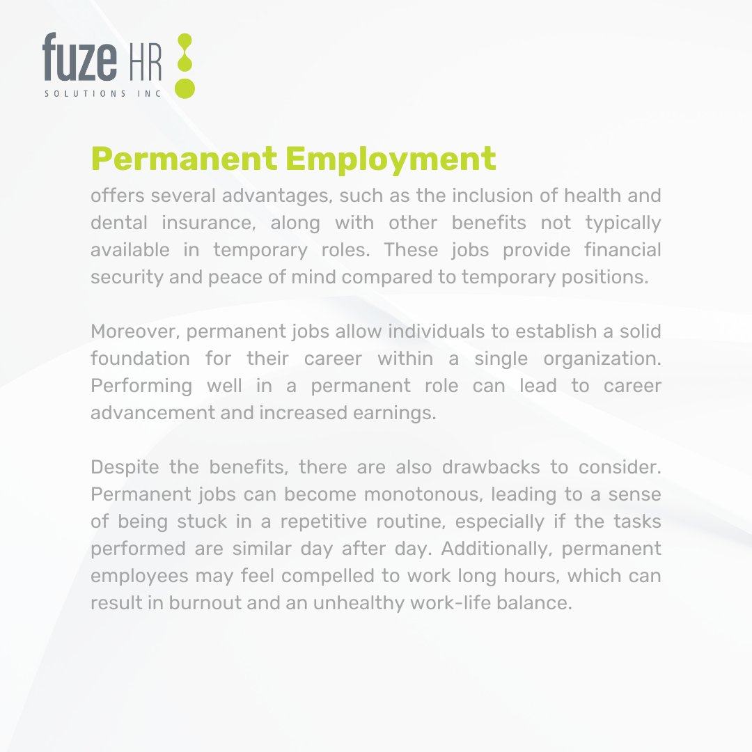 FuzehrUSA's tweet image. Exploring Career Paths: Permanent vs. Temporary Employment
When it comes to your career, choices matter.

Visit ow.ly/ZC3m50PxSj8 for the most recent job openings.

#CareerChoices #PermanentVsTemporary #ExploreYourPath #DecisionsMatter #CareerGrowth #Flexibility