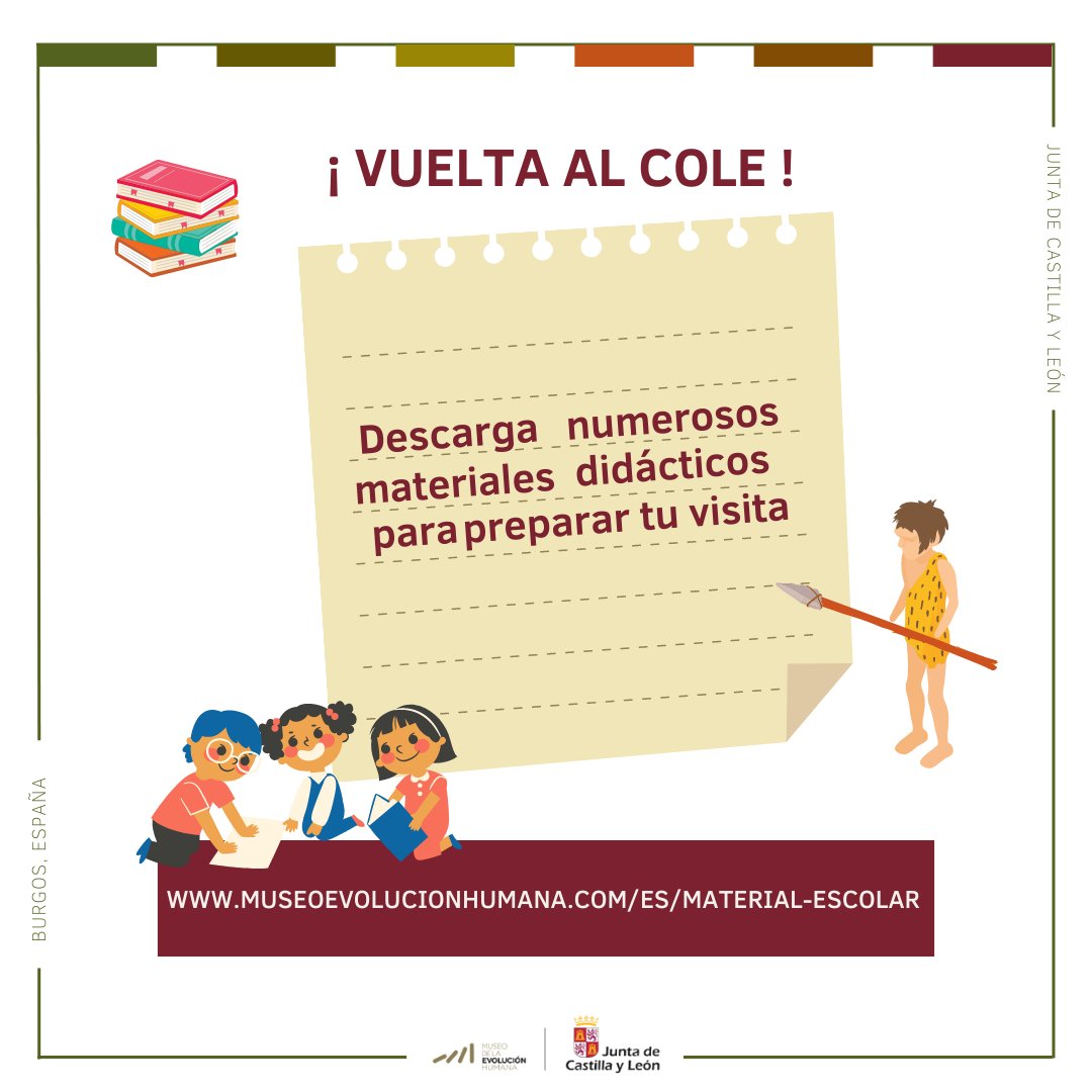 museoevolucion's tweet photo. ¡Saludos a los profesores! 👩🏼🏫👨🏻🏫
¡Tenemos todo lo que necesitas para preparar una visita educativa y emocionante al MEH! 
Echa un vistazo a nuestro material escolar: 👉 https://t.co/18k5tVxM5U 
#MEH #Atapuerca #Burgos #Ciencia #Cultura #CastillayLeon #BurgosMola https://t.co/QZXk5x4wZm