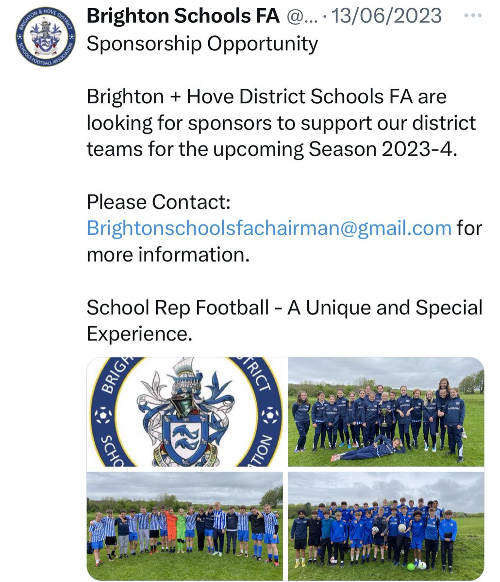 Any local #brighton #hove businesses interested in sponsorship some highly successful, driven and commitment school football teams #investinthefuture