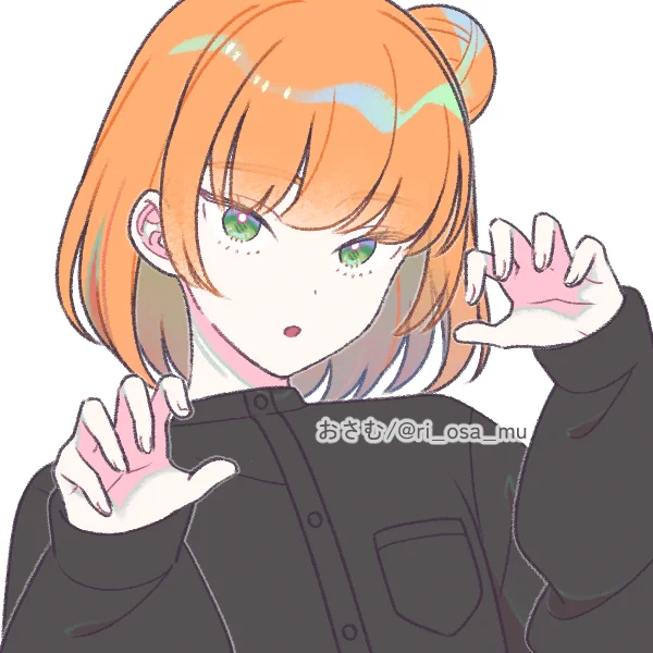 かわいーオレンジ髪ってあんまり描いたことないかもと思って選んでみた～ 