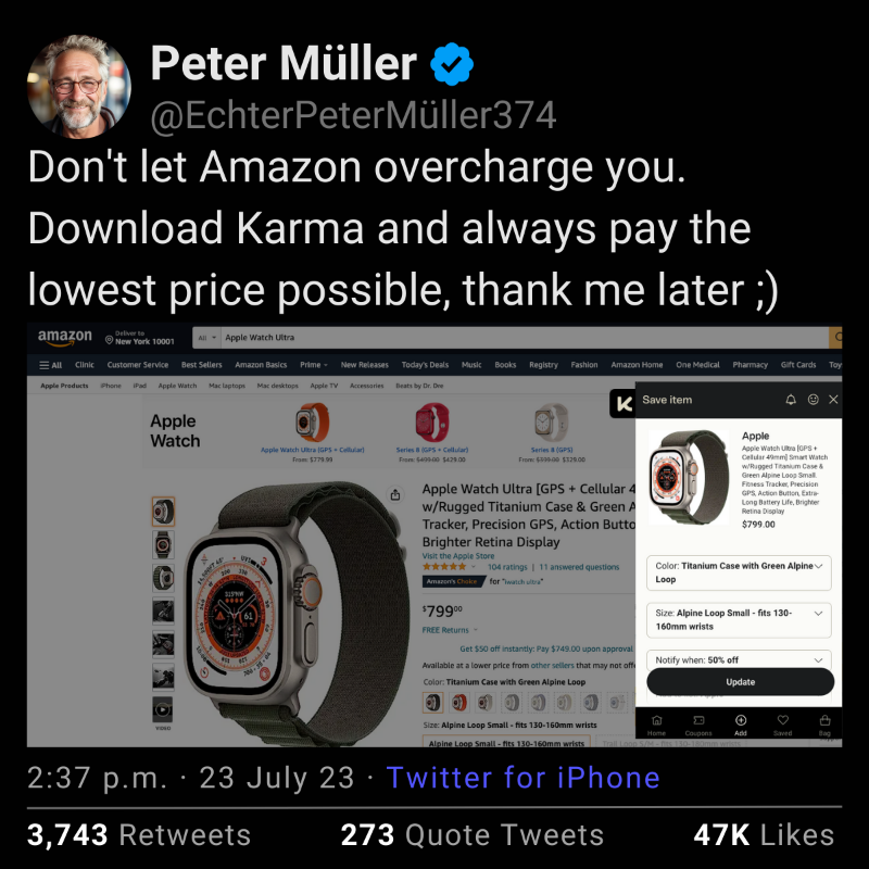 karma_shopping's tweet photo. Stop overpaying on Amazon Prime Day! Join the 4.3 Million users who have already signed up for this FREE app and saved up to 37% on Amazon Prime Day deals.