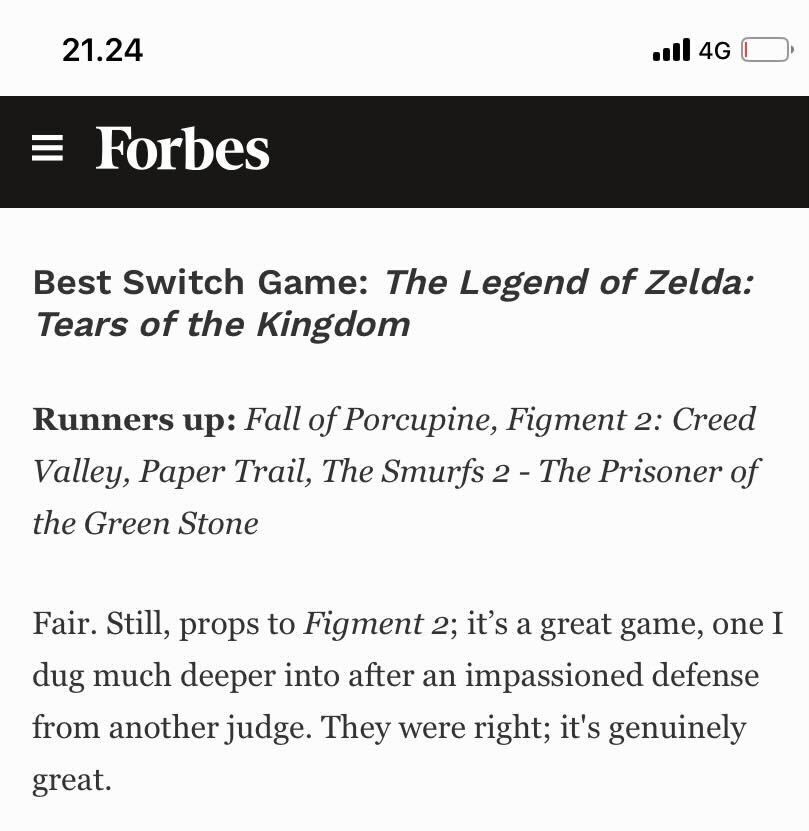 Figment 2 didn’t win the Gamescom award for best Nintendo Switch game but it came very close 

Thank you to all who have played it 🫶