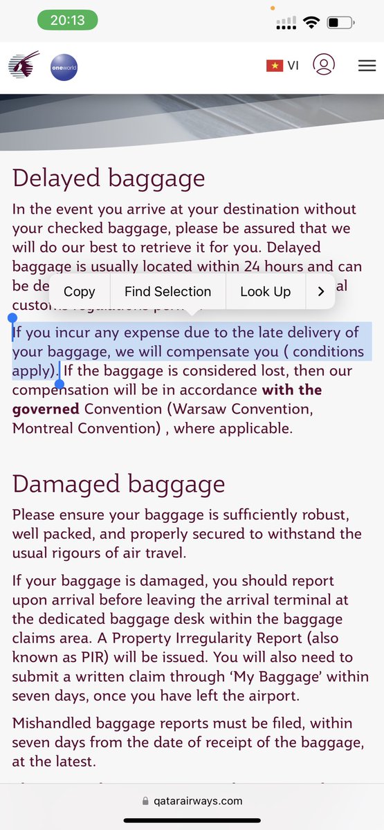 Timtrailor's tweet photo. @SimonCalder @guardian @thetimes @TheTelegraphUK @DailyMailUK @TheSun @FinancialTimes @MetroUK @qartarairways @qrsupport @qrsupport @qartarairways - despite asking many times no one has been able to answer basic questions like ‘what are the ‘condition’ related to emergency purchases, or ‘if my bags turn up and I’ve had to buy more items, will I get additional allowance to get those new items home?’ https://t.co/IxTl880PGA