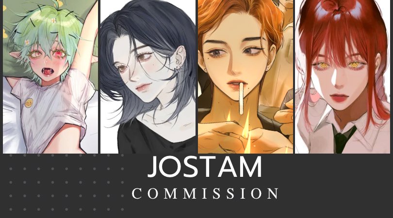 JOSTAM’s Commission ✦ 

  สวัสดีค่า มาเปิดรับเพิ่มอีก 5 คิวค่ะ สามารถจองได้ที่เมนชั่นด้านล่างเลยนะคะ🫶🏻

  -Face Close Up-
Donate 750+ [Rough color]

-เน้นใบหน้าตัวละคร สเกลไม่เกินไหล่
-เรียงคิวตามลำดับบรีฟ

รายละเอียดเพิ่มเติม : tomatohxx04.carrd.co
