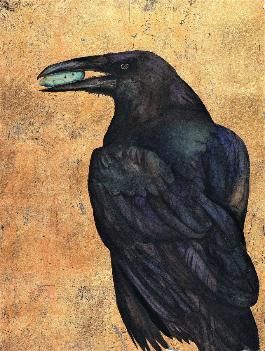 .
🍃:: Art by Jackie Morris ::  'Raven' ~From the book 
'The Lost Words' by Robert MacFarlane :: 🍃 

#ofdarkandmacabre #MythologyMonday #FairyTaleTuesday #WyrdWednesday #FolkloreThursday #Artists #pagan #DailyFolklore #WomensArt #Superstitiology #birds #art