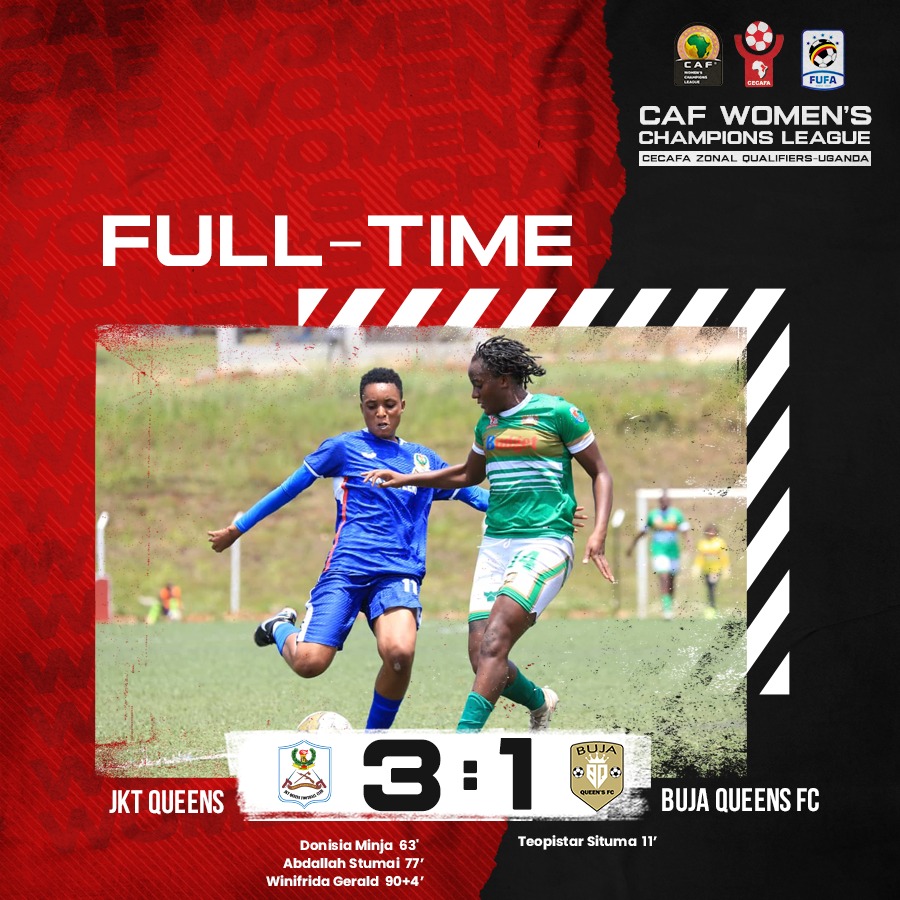 MagazineJimbere's tweet photo. ⚽ Le parcours de #BujaQueens s'arrête en demi-finale, dans le tournoi de qualification de la #CECAFA pour la Ligue des champions africaine en cours à #Njeru (#Uganda)

🥅 Les joueuses burundaises viennent de s'incliner ce 27/08/2023 face JKT Queens de la #Tanzania sur un score de 3-1, malgré l'ouverture du score dès la 11ème minute de Buja Queens

#Burundi #football