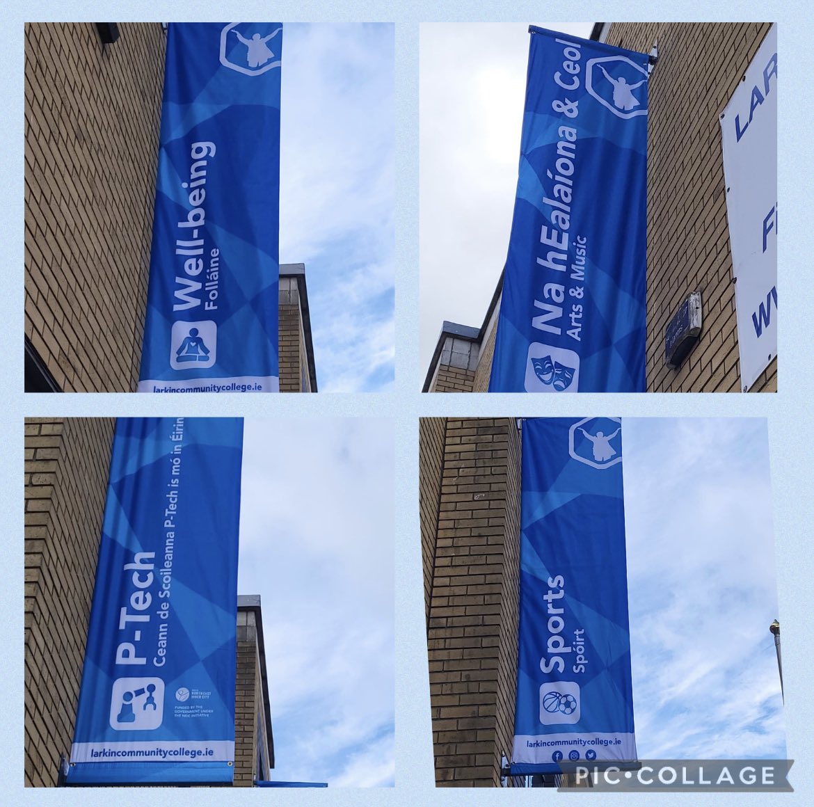 Loving our new flags which are located on the front of the school 😍😍😍 #deis #neic #school #postprimary #arts #music #sports #ptech #wellbeing #academicexcellence