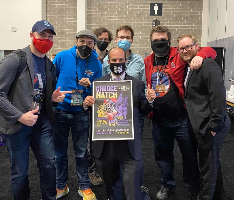 MTGCubeFest's tweet photo. Remembering last year's #mtgcube Grudge Match with @J_Beleren @GavinVerhey @SamuelHBlack @Jbrostoff @GwenDekker @CalebDMTG @JParnell1! ๐คฉโค๏ธ We're running back the team draft at #CUBECON this year, where it will be Wisconsin vs. England! ๐ง๐ด๓ ง๓ ข๓ ฅ๓ ฎ๓ ง๓ ฟ #ThinkingAboutCubeCon https://t.co/jRk0ZYMYUx