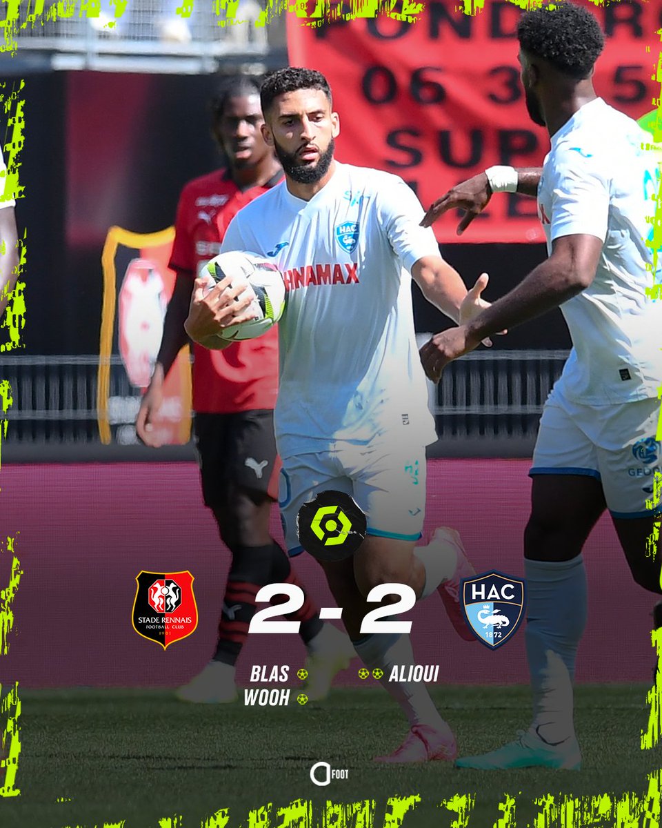 ActuFoot_'s tweet photo. 🚨 Menés 0-2, et ensuite réduits à 10 contre 11, les Havrais vont chercher un très très bon point au Roazhon Park. 🩵💙 https://t.co/OuwkQs55JN