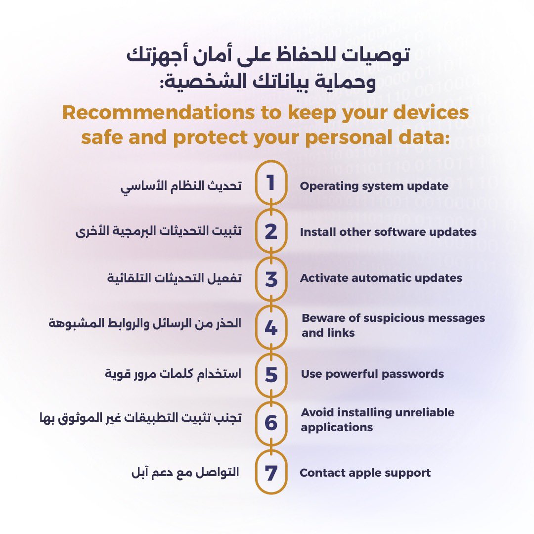 ينوه مجلس الأمن السيبراني الإماراتي إلى التحديث الطارئ الذي أصدرته شركة Apple لمعالجة ثغرة أمنية خطيرة تحمل رقم CVE-2023-38606، وتؤثر على منتجاتها المختلفة، حيث تسمح هذه الثغرة بالوصول غير المصرح به إلى معلومات حساسة والتحكم في الجهاز بشكل كامل.
The UAE Cyber Security Council