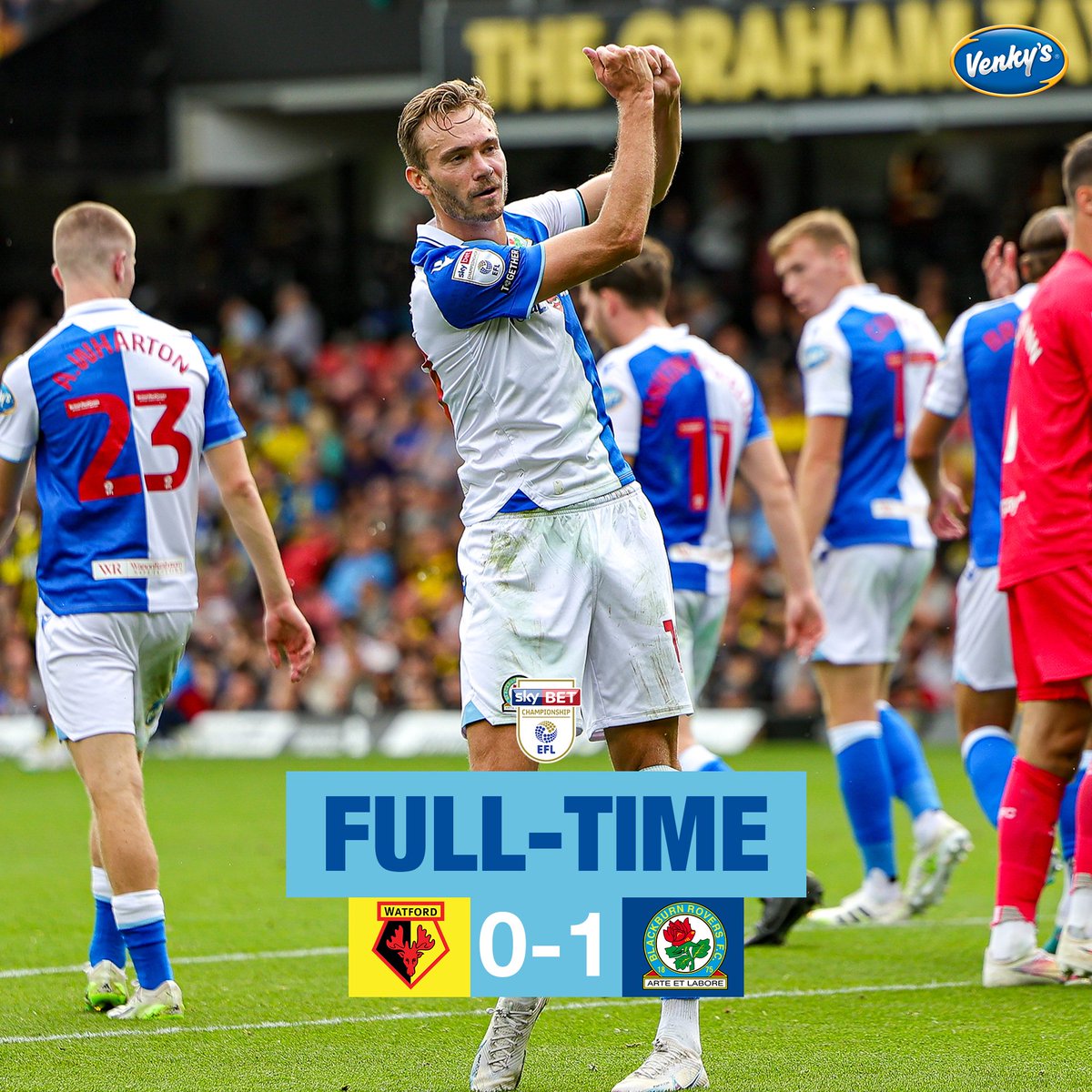 Rovers's tweet photo. ⏱️ Full-time: 🐝 #WatfordFC 0-1 #Rovers 🌹
Hedges' super strike earns us 3⃣ points on the road!
#WATvROV 🔵⚪ https://t.co/SCr4PxZhT4