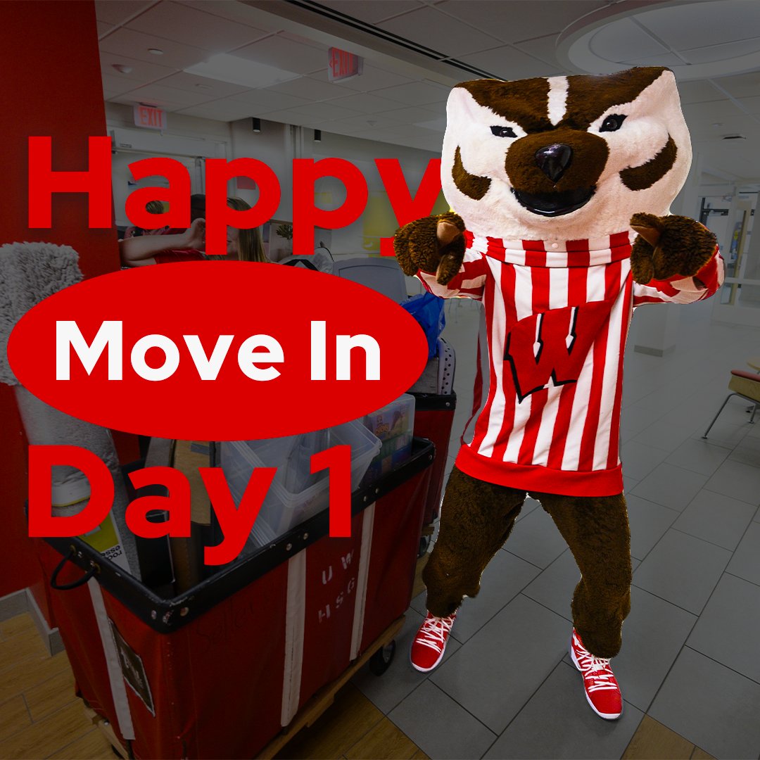 Welcome, Badgers! To those who are moving in today, later this week, or have been here for a few days, we're so excited you get to call our residence halls home. Get unpacked, and we'll see you soon! #LiveWithBucky