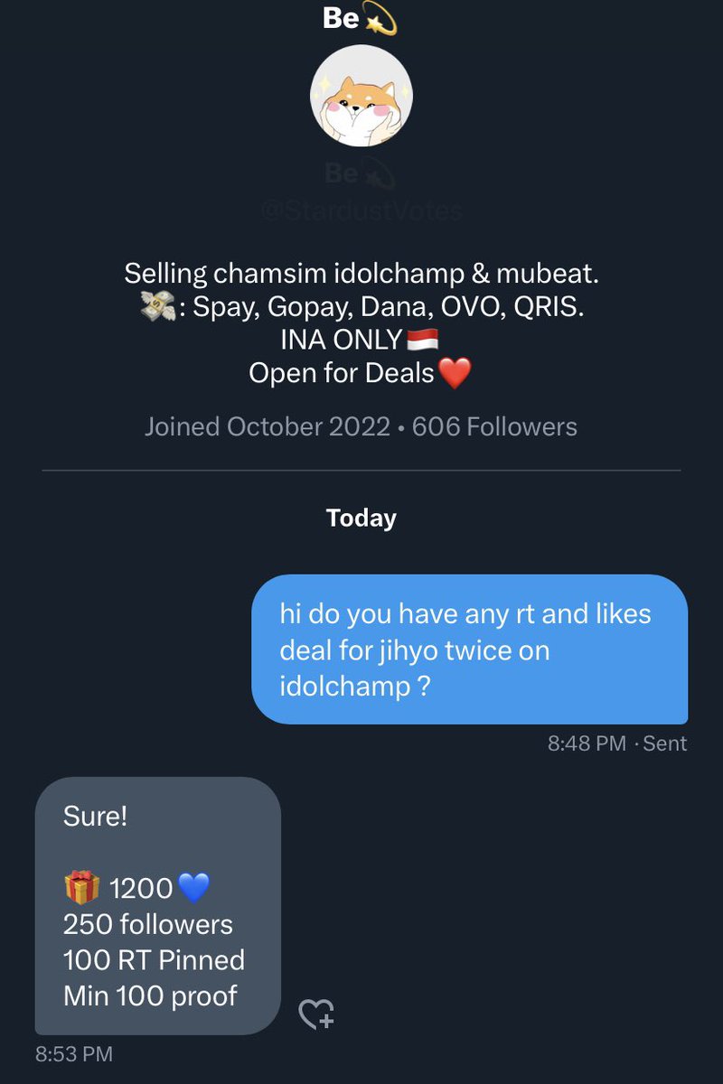 TWICEVU_'s tweet photo. DEAL FOR #JIHYO 

🎁: 1500 💙 chamsin 

Rules:
🧡 follow @StardustVotes, 250 new followers
🧡 100 RT Pinned 
🧡 Min 100 proof

Drop your proof below ⬇️ 
FOLLOW + RT THEIR PINNED POST https://t.co/e8Dp4x4Fn4