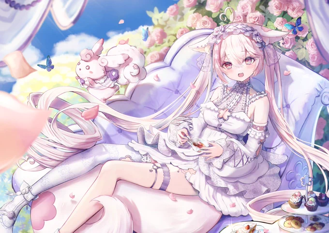 【お仕事】 ふぇりしあ・るるふるーるさんのデビューグッズのイラストを担当しました!可愛い狐の神様とティータイムはいかがですか?  