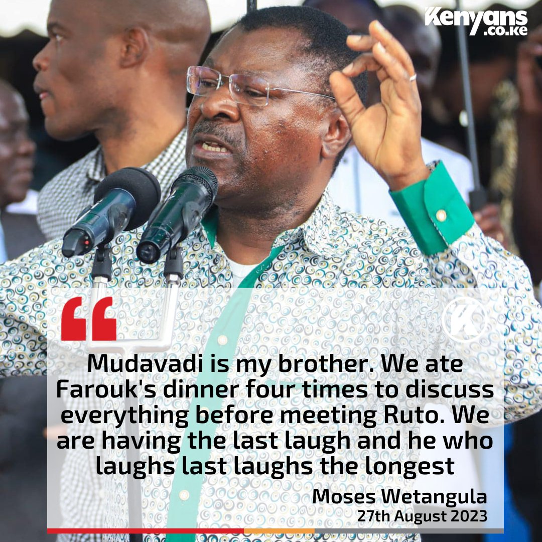 Kenyans's tweet photo. We ate Farouk's dinner four times before meeting Ruto - Wetangula https://t.co/FLm2Bbmsmj