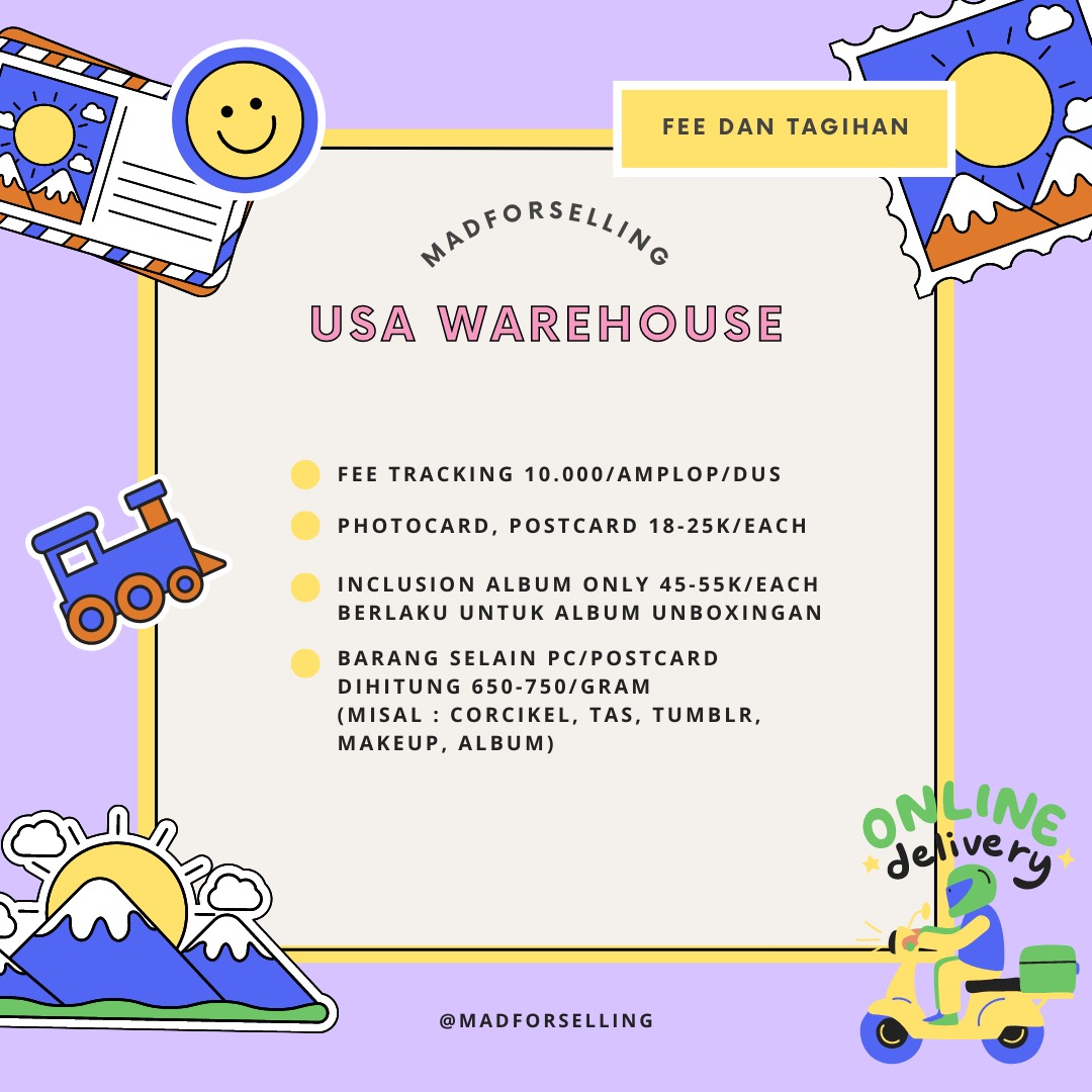 madforselling's tweet photo. Hi Welcome to Madforselling twitter account 💕

Proof co #madforsellingproofco
Arrived #Arrivedmfs
Ready stock #MFSReadyStock
Jasa warehouse/wh USA to Indonesia 
📝Drop id line bila ingin bergabung ke grup wh
Pengiriman : 1-2x Per Bulan 
14 hari pengiriman dari 🇺🇲 ➡️ 🇮🇩

📍Depok https://t.co/T0tV7pMRyt