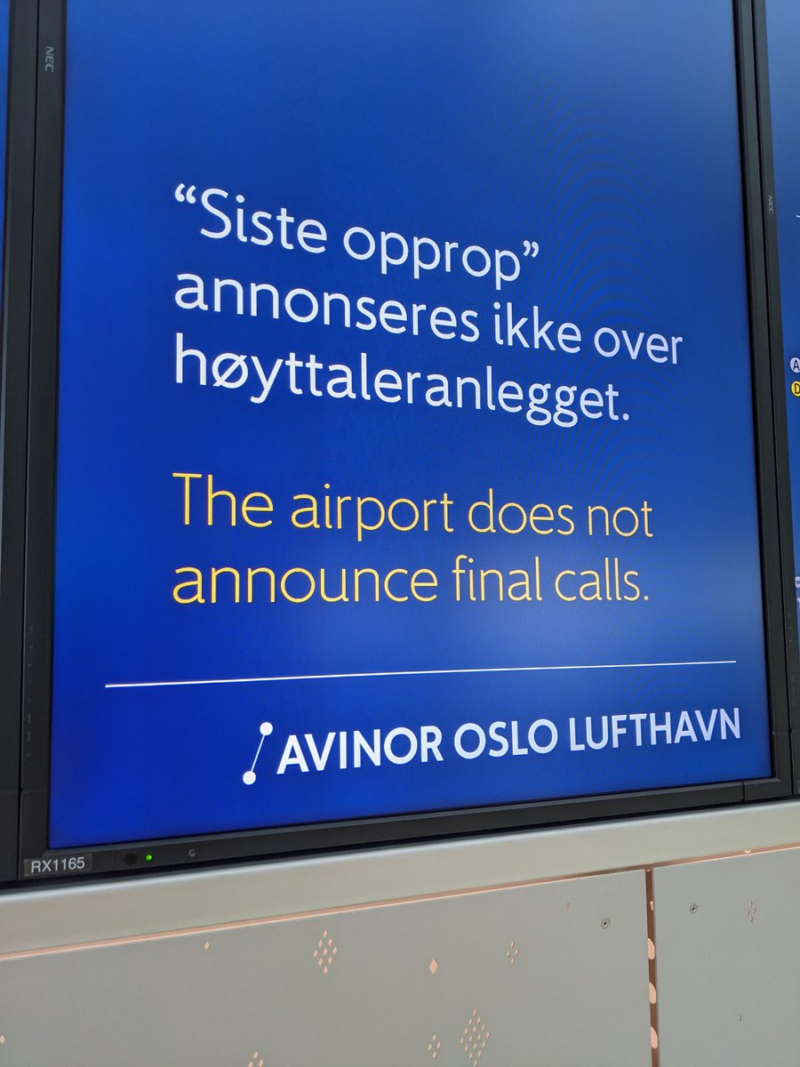 First time in a silent airport. Really good idea and resulting user experience.

When all announcements are important, none is important.

#ux #airports