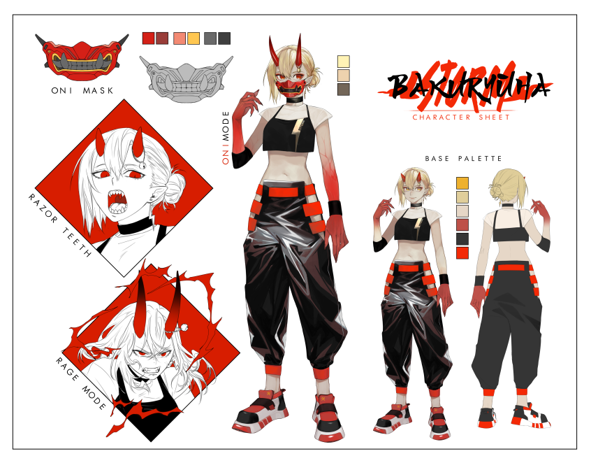 BakuStorm's tweet image. We finally have our completed reference sheet for Baku's 2.0 design! Thanks to the wonderful @Mikhism for her hard work on it~💚
#VTuber #Art #VtuberDebut