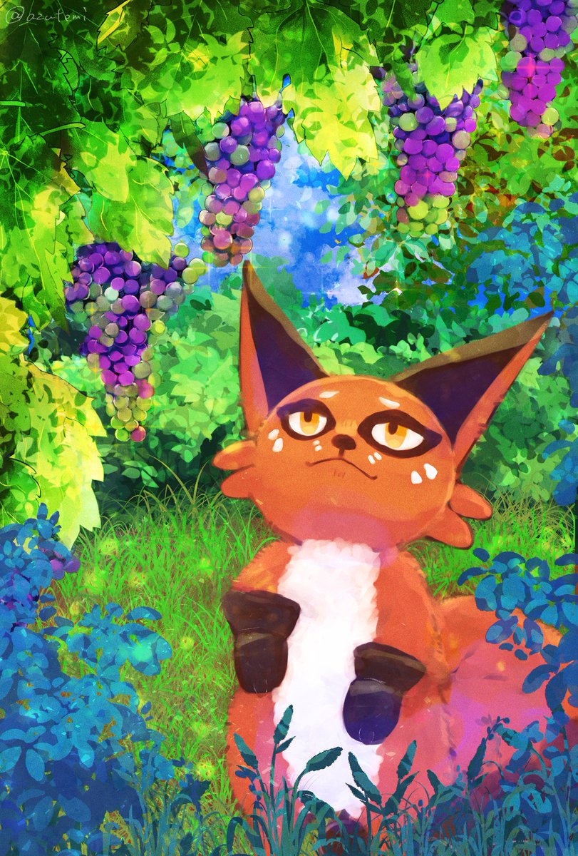 azutemi's tweet image. クスネとブドウ🦊🍇

#クスネの日　#nickit
