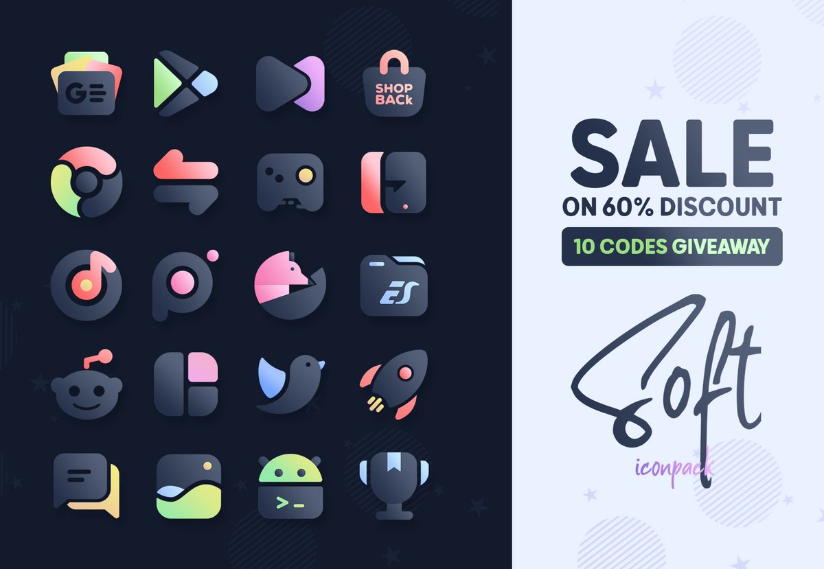 justnewdesigns's tweet photo. Giveaway of Softy IconPack by @asn360 

Get it now : it's worth to check it out
https://t.co/hn2zAa8UlY

10 Promo Codes for Lucky Retweets, Result in 2 days. https://t.co/KncfMLDzAU