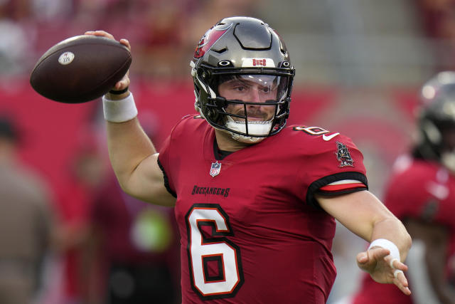 GridironCentrl's tweet photo. #Buccaneers New Starting QB Baker Mayfield in their final preseason game on just one drive...

⚔️ 43 Passing Yards
⚔️ 1 Passing Touchdown
⚔️ 136.1 QB Rating 

A lot to look forward to in Tampa Bay this year 🏴‍☠️ https://t.co/e8QvvWRE6i